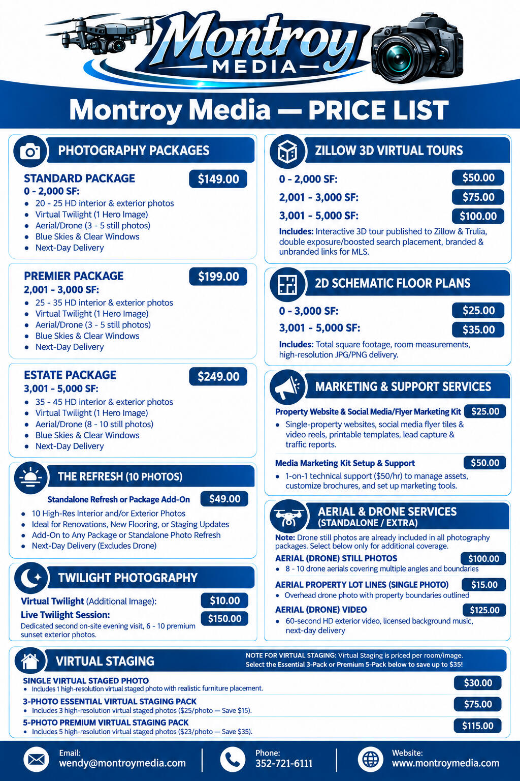Price List for Montroy Media
